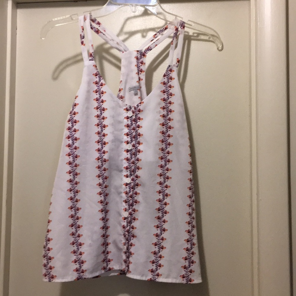 Medium, White, Tank Top with Birds